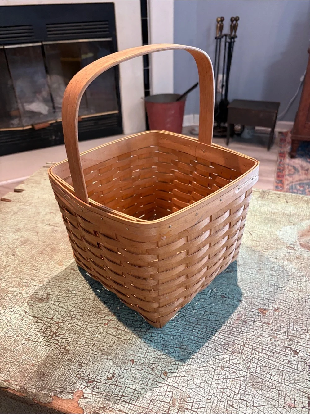 Bradford Basket Co Handwoven 1998 Single Handle Basket USA